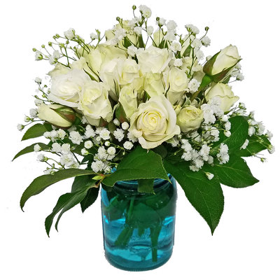 Have a Rosy Day Bouquet-White from your local Clinton,TN florist, Knight's Flowers